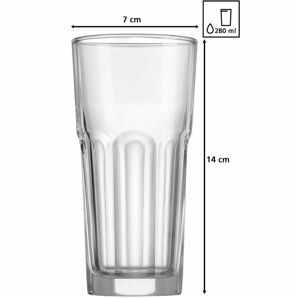 Ritzenhoff & Breker Longdrinkglas Riad, Becher, Trinkglas, Glas, Klar, 280 ml, 812374