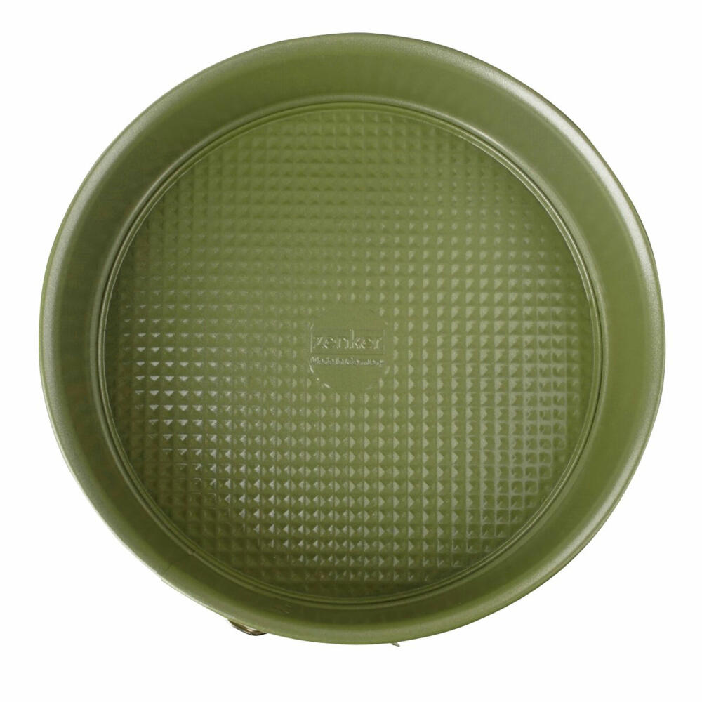 Zenker Springform Green Vision mit Flachboden, Backform, Kuchenform, Stahlblech, Sparkling Green, 26 cm, 7452