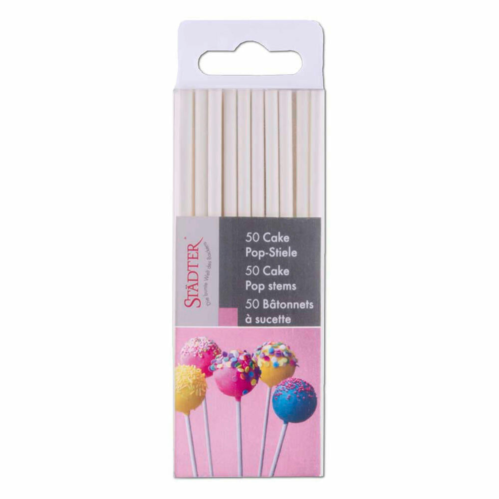 Städter Cake-Pop-Stiele, 50 Stück, Cake Pop Stiele, Kuchen, Lolliestiele, Papier, 10 cm, 336209