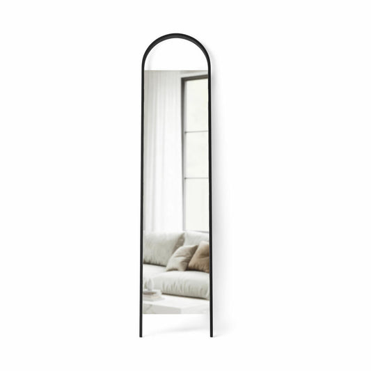 Umbra Standspiegel Bellwood, Ganzkörperspiegel, Stahl, Holz, Schwarz, 196 cm, 1019920-040