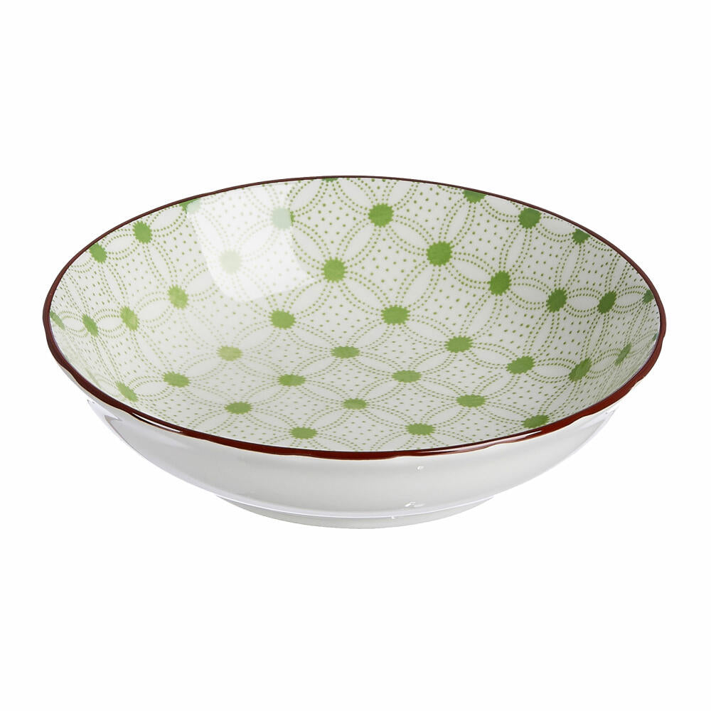 Ritzenhoff & Breker Lime Rio Schale Flach, Schüssel, Frühstück, Keramik, Grün, Braun, Weiß, 14 cm, 744811