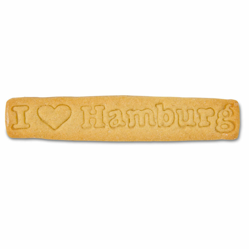 Städter Präge-Ausstecher I love Hamburg, Ausstechform, Plätzchenform, Keks, Plätzchen, Edelstahl, 11 cm, 216013