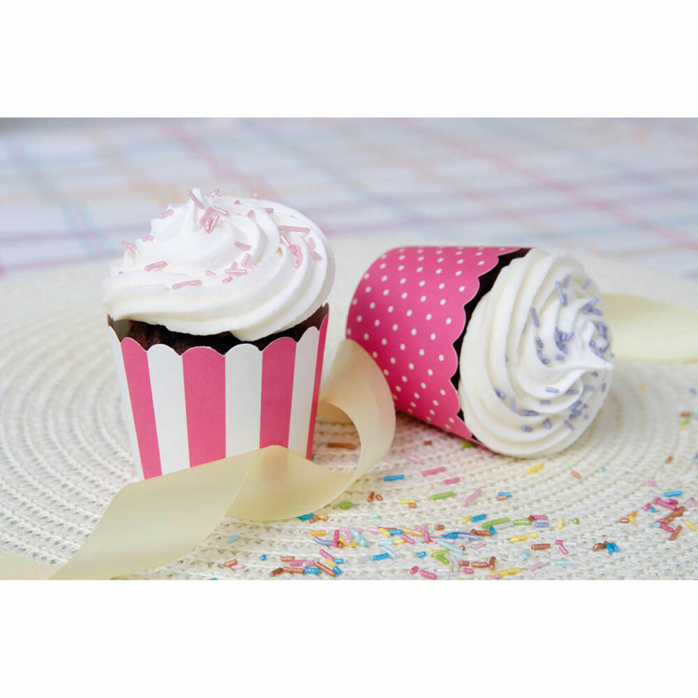 Städter cupcake baking pan pink-white mini, 12 pieces, paper cases, baking cups, paper baking cups, paper, 337053