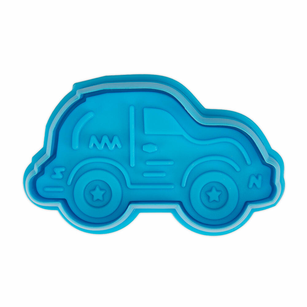 Städter embossed cookie cutter car, cookie cutter, cookie mold, PP plastic, light blue, 7 cm, 171916