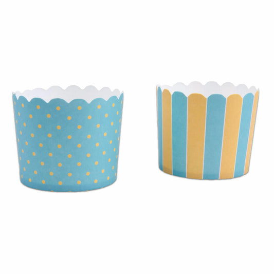 Städter cupcake baking pan turquoise-yellow maxi, 12 pieces, paper cups, baking cups, paper baking cups, paper, 337114