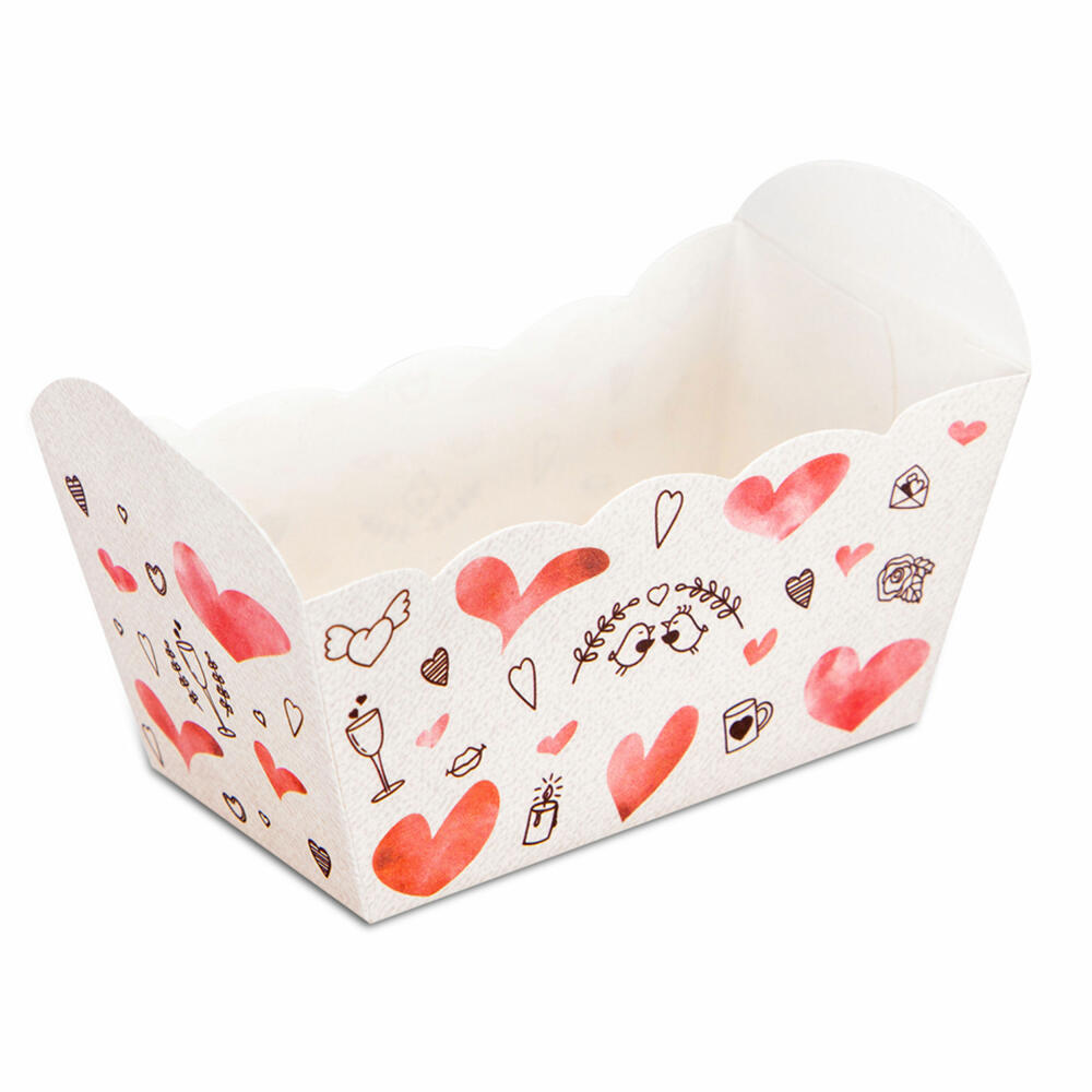 Städter paper baking pan Sweet Love, 10 pieces, paper baking pan, cake pan, baking pan, paper, 7 x 4 x 4 cm, 337466