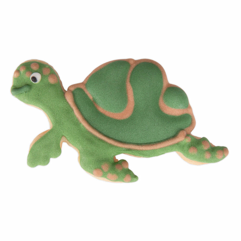 Städter embossed cookie cutter water turtle, cookie cutter, cookie mold, stainless steel, silver-colored, 7 cm, 217300