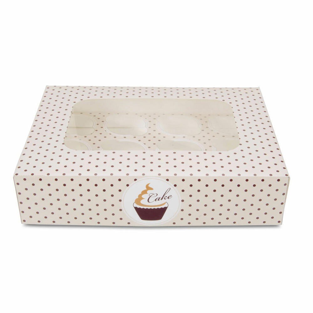 Städter Muffin- und Cupcakebox Swing, für 12 Muffins, Transportbox, Muffinbox, Cupcake, Pappe, 33 x 16.5 x 7.5 cm, 336087