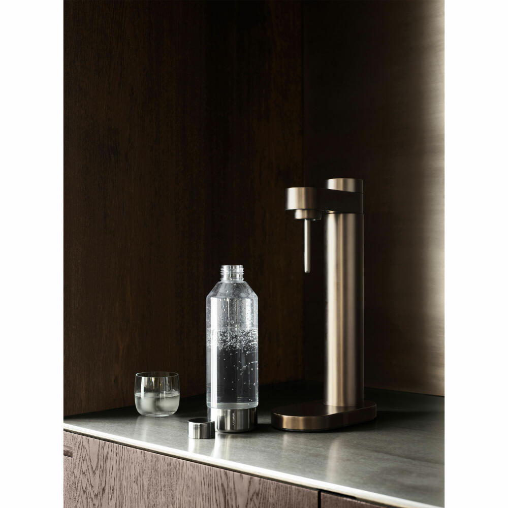 Stelton Brus water carbonator, for carbonated drinks, stainless steel, plastic, Dark Brown Metallic, 2100-2