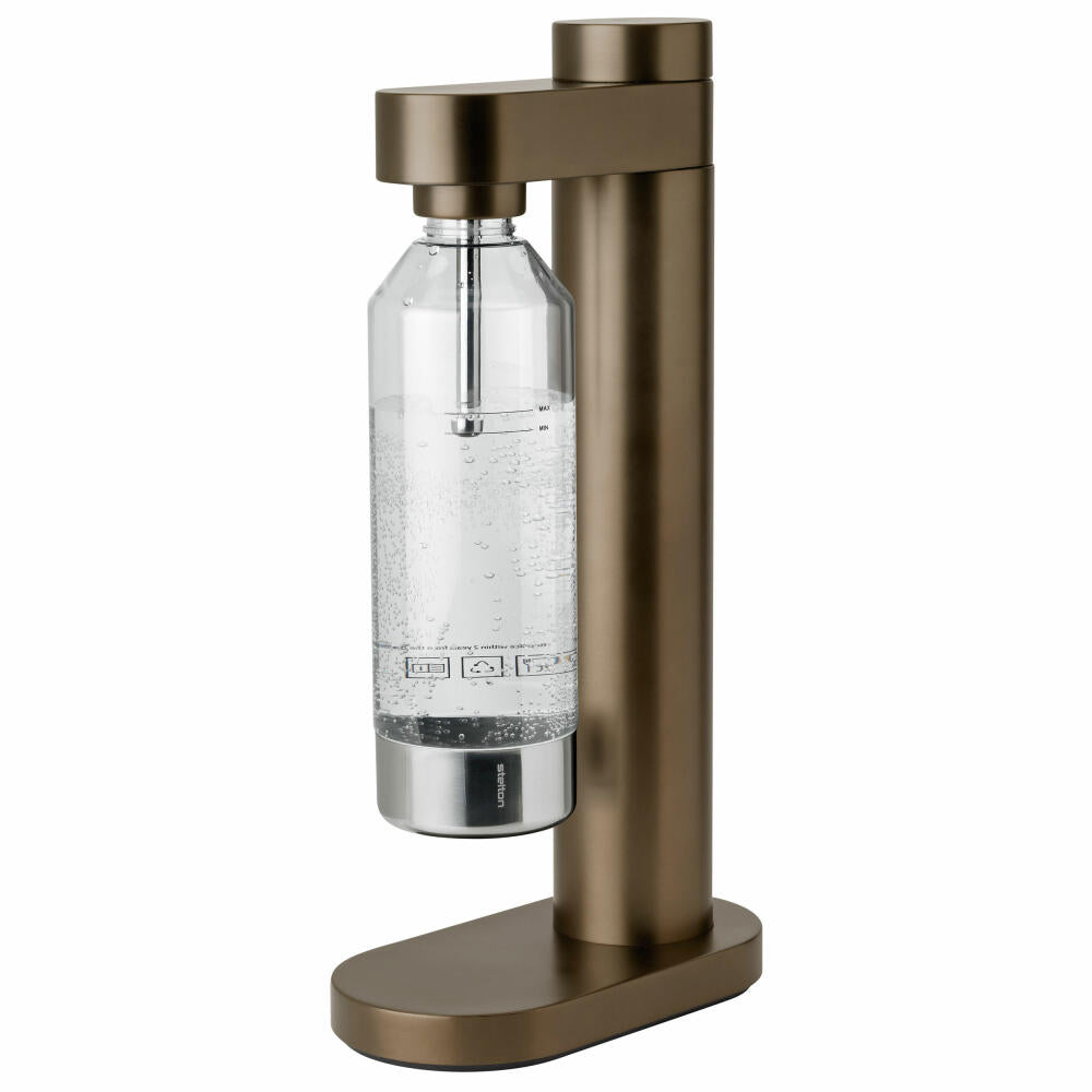 Stelton Brus water carbonator, for carbonated drinks, stainless steel, plastic, Dark Brown Metallic, 2100-2