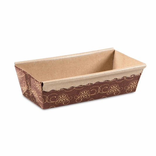 Städter paper baking pan, loaf pan, 4 pieces, paper cups, paper baking cups, cake pan, brown, 18 x 9 cm, 903807