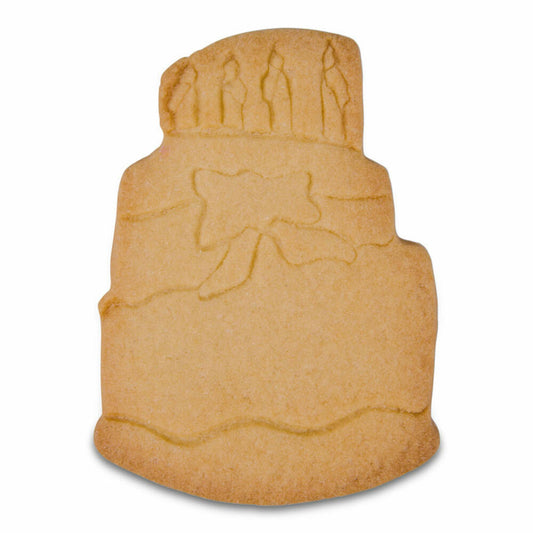 Städter Präge-Ausstecher Geburtstagstorte, Ausstechform, Plätzchenform, Keks, Plätzchen, Edelstahl, 8.5 cm, 216006