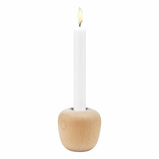 Stelton Kerzenständer Ora Beech Wood, Groß, Kerzenhalter, Teelichthalter, Buchenholz, Edelstahl, 104-1