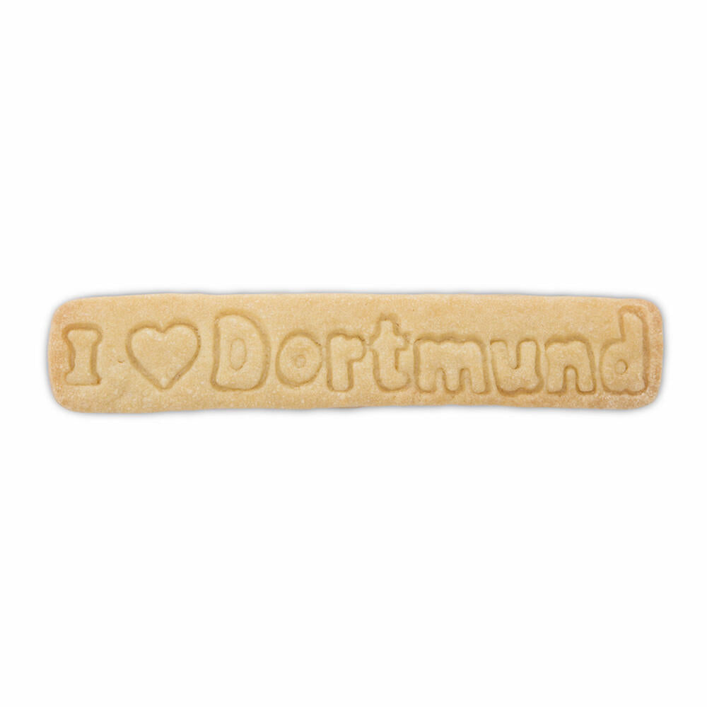 Städter Präge-Ausstecher I love Dortmund, Ausstechform, Plätzchenform, Keks, Plätzchen, Edelstahl, 13 cm, 216341