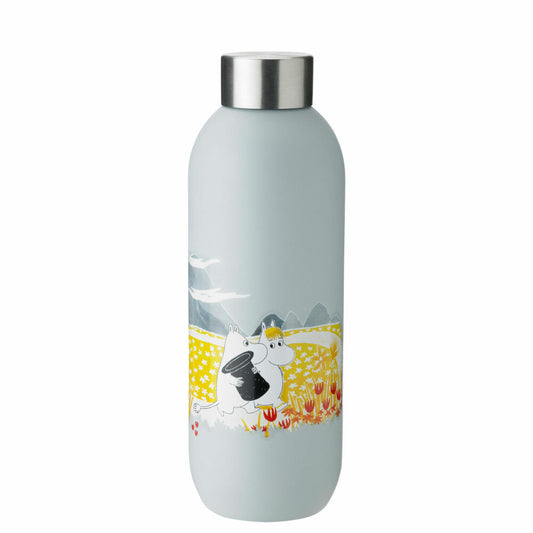 Stelton Trinkflasche Keep Cool Moomin Soft Sky, Edelstahl, Kunststoff, Blau, 0.75 L, 1372-7