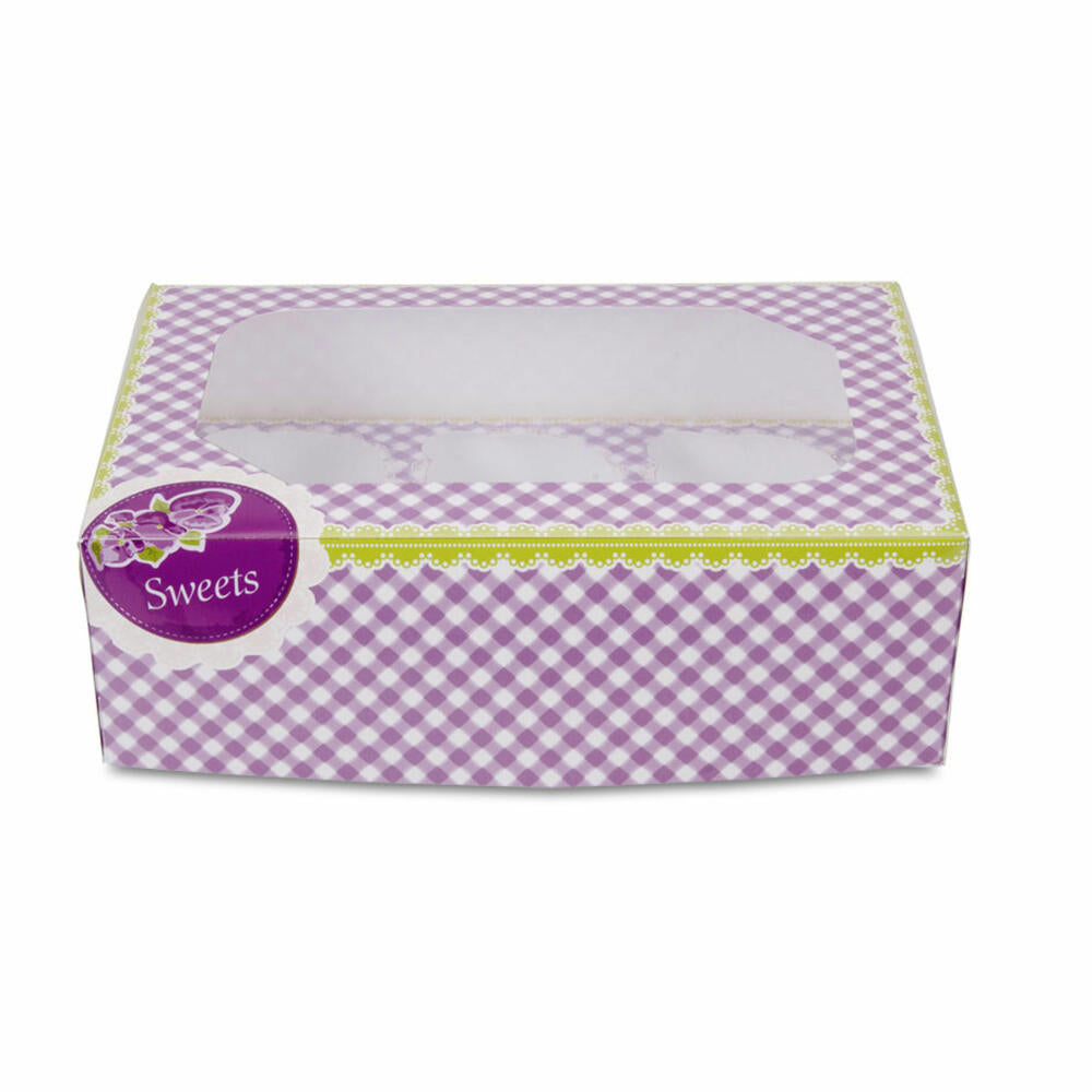 Städter Muffin- und Cupcakebox Sweets, 2er Set, für 6 Muffins, Transportbox, Muffinbox, Cupcake, Pappe, 24 x 16.5 x 7.5 cm, 336032