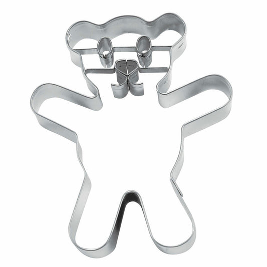 Städter embossed cookie cutter teddy bear with face, cookie cutter, cookie mold, biscuit, cookies, stainless steel, 10 cm, 040113