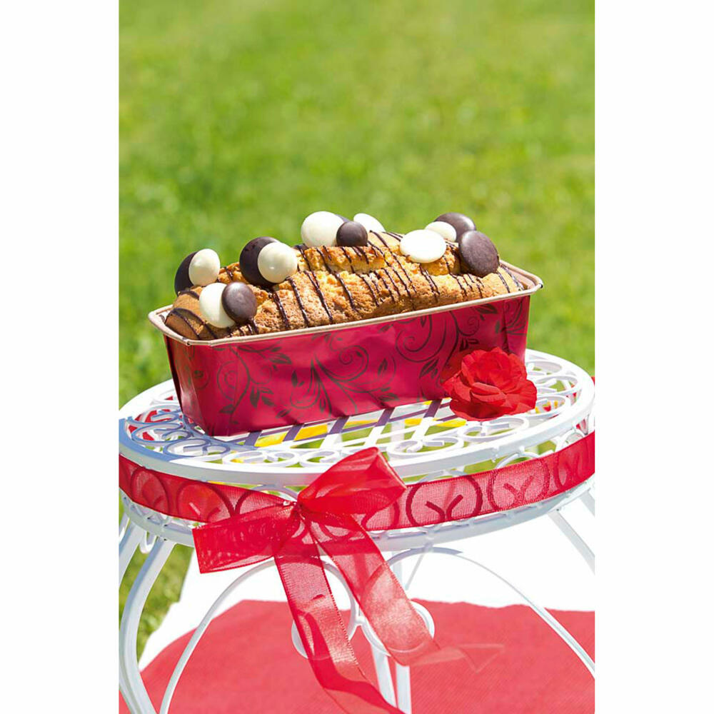 Städter Paper Baking Pan Mini Loaf Pan, 6 Pieces, Paper Cups, Paper Baking Cups, Cake Pan, Red, 17.5 x 7 cm, 903715