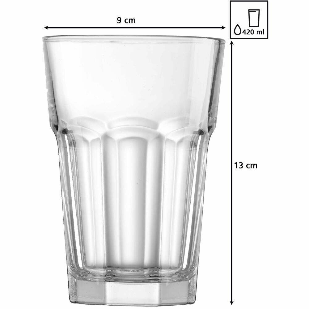 Ritzenhoff & Breker Longdrinkglas Riad, Becher, Trinkglas, Glas, Klar, 420 ml, 812404