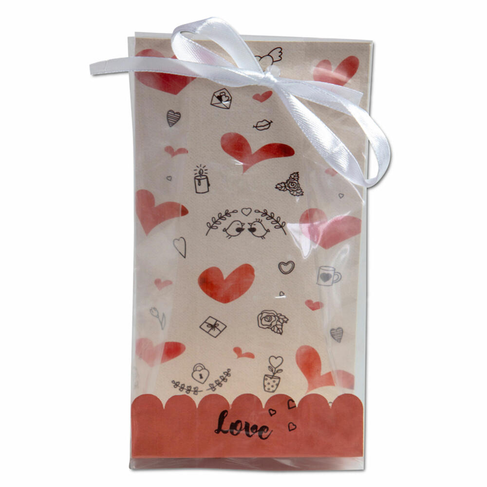 Städter gift bags Sweet Love, 24 pcs., cookie bag, gift bags, biscuits, chocolates, plastic, 9 x 25 cm, 337473