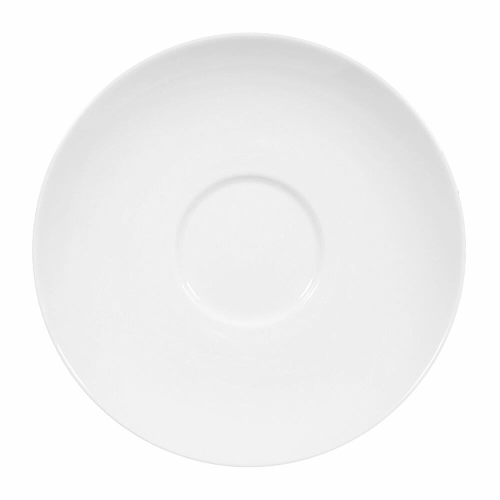 Seltmann Weiden Lido Untertasse, zur Frühstückstasse, Unterteller, Porzellan, Weiß, Ø 16 cm, 001.203664