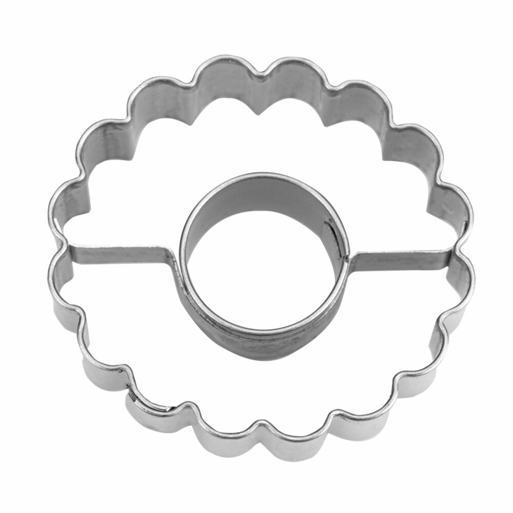 Städter Linzer cookie cutter ring in ring wavy, cookie cutter, cookie mold, cookies, stainless steel, Ø 4 cm / H 1.5 cm, 124110