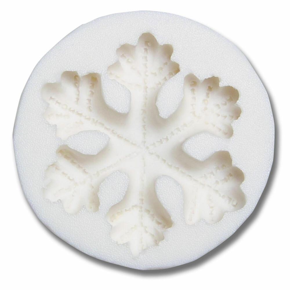 Städter Deko-Flex-Model Schneeflocke, Reliefform, Silikonform, Fondant Form, Torten Deko, Silikon, Ø 6,5 cm, 257481