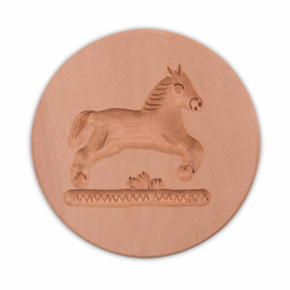 Städter Spekulatius-Model Horse, Wooden Embossing Mold, Cookie Mold, Spekulatius Mold, Wood, Ø 8 cm, 841307