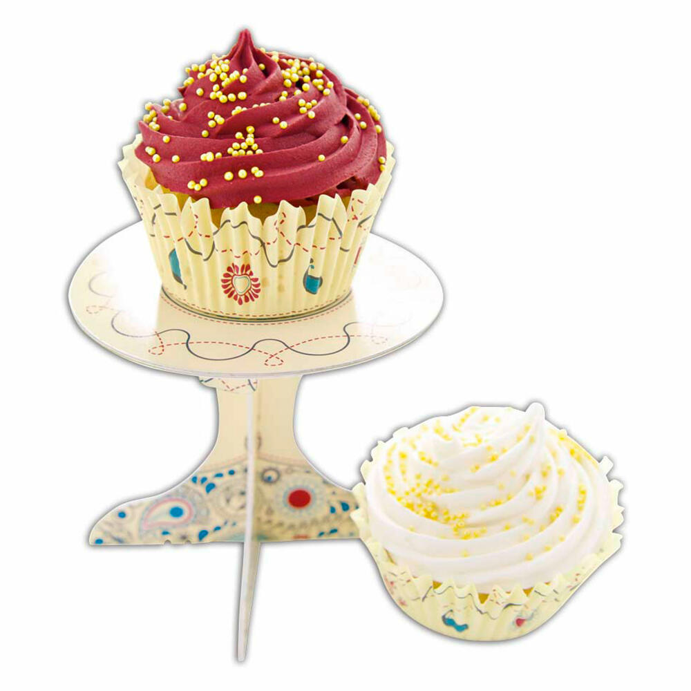 Städter Cupcake-Deko Paisley, 36-tlg., Mini Etagere, Backfömchen, Geburtstag, Party, Papier, 336162