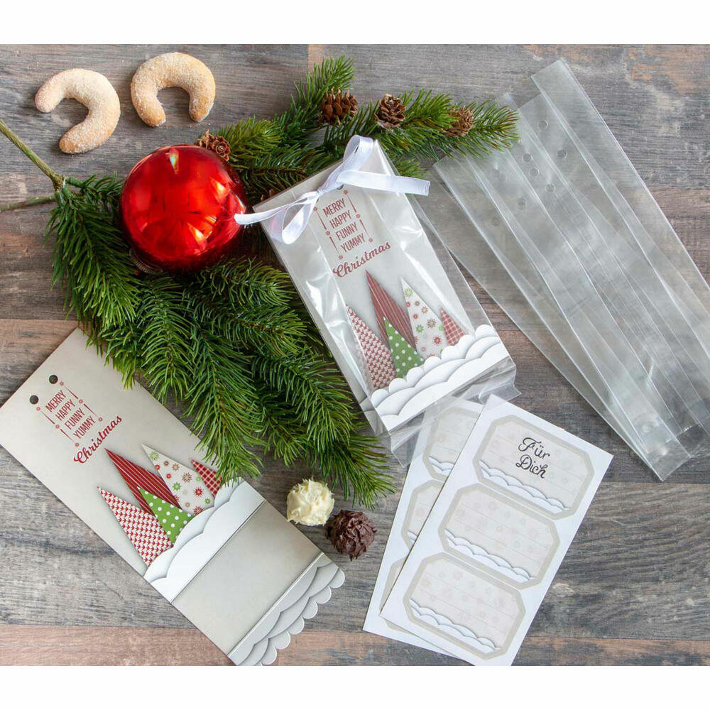 Städter gift bags Yummy Christmas set, 24 pcs., cookie bag, gift bags, biscuits, chocolates, plastic, 9 x 25 cm, 337275