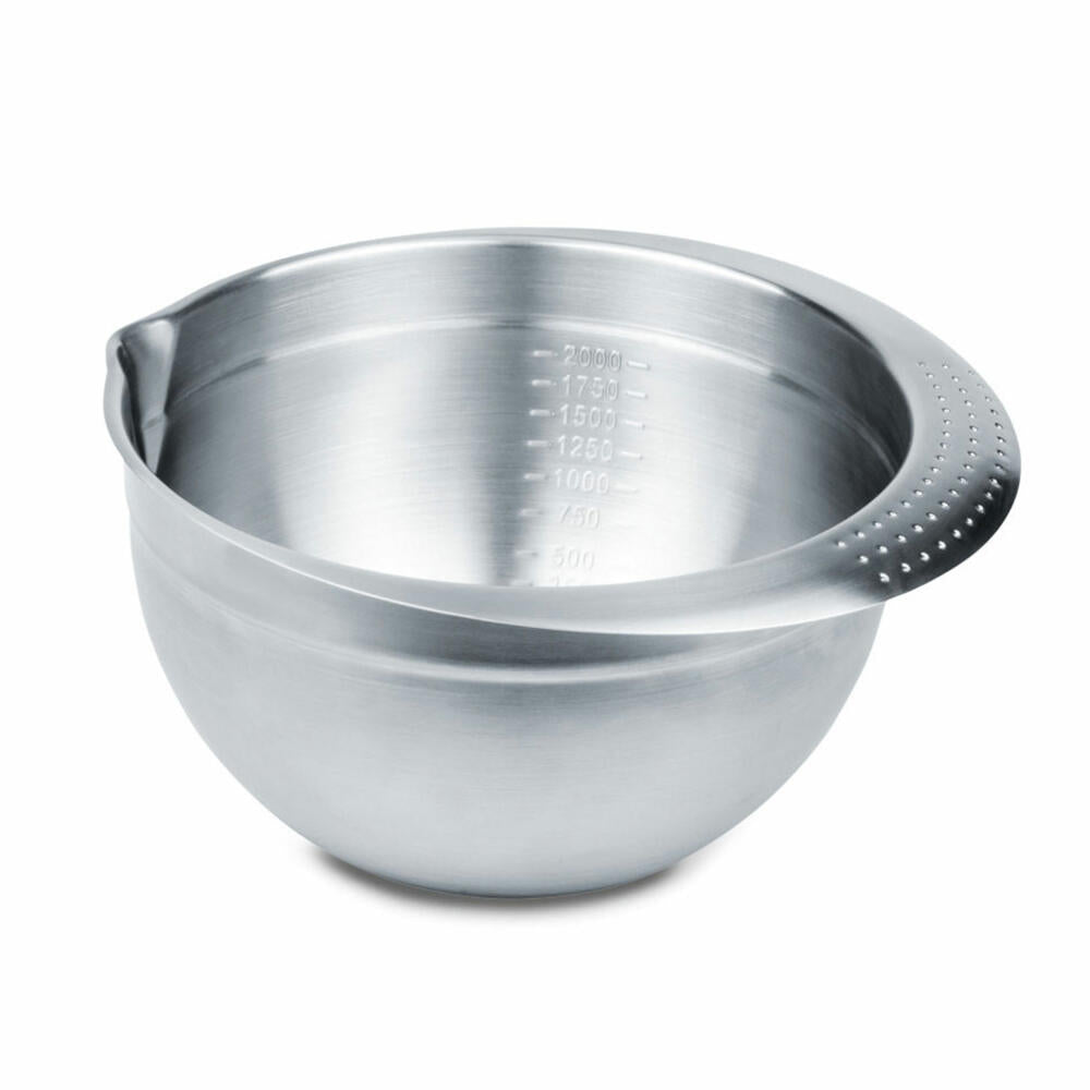 Städter mixing bowl, with measuring scale, mixing bowl, baking bowl, mixing pot, stainless steel, Ø 20 cm, 2 L, 893474