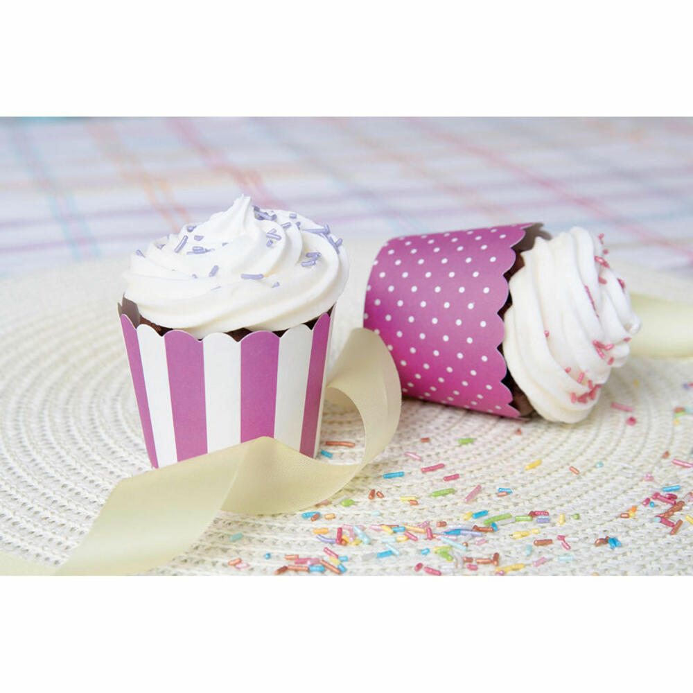 Städter Cupcake Baking Pan Violet-White Mini, 12 Pieces, Paper Cases, Baking Cups, Paper Baking Cups, Paper, 337060