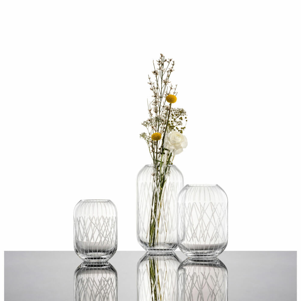 Zwiesel Glas Handmade Vase Network S, Blumenvase, Dekovase, Glas, Klar, 18.2 cm, 122631