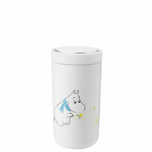 Stelton Becher To Go Click Moomin Frost, Trinkbecher, Edelstahl, Kunststoff, Blau, 200 ml, 1370-6