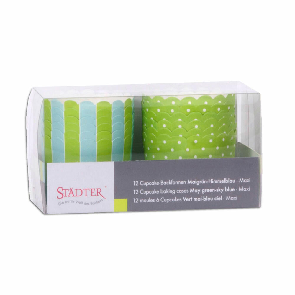 Städter cupcake baking pan May green-sky blue Maxi, 12 pieces, paper cups, baking cups, paper baking cups, paper, 337091