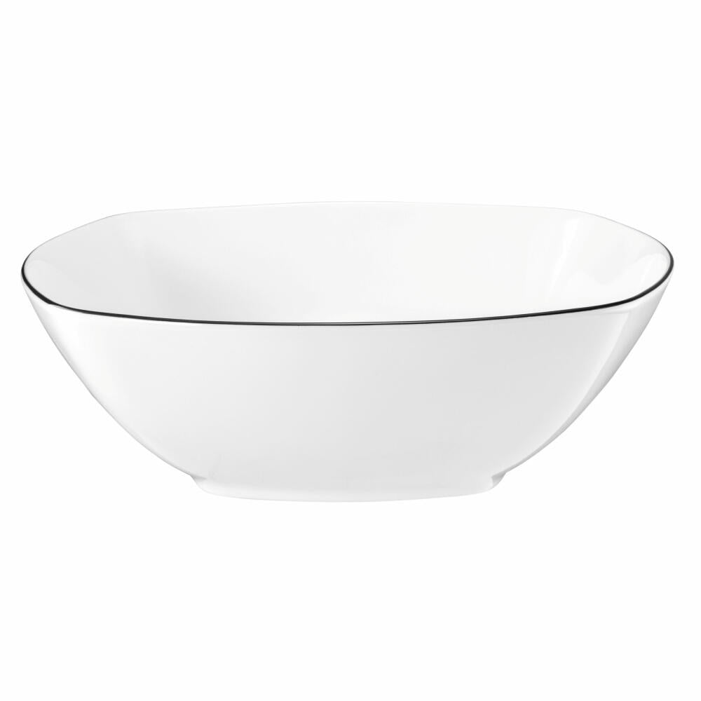 Seltmann Weiden Lido Bowl Square, Serving Bowl, Bowl, Porcelain, Black Line, 24.7 cm, 001.755572