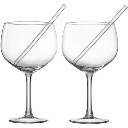 Ritzenhoff & Breker Gin Gingläser Set, 4-tlg., mit Trinkhalm, Ballonkelch, Ginglas, Trinkglas, Glas, Klar, 650 ml, 817737