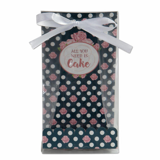 Städter Geschenktüten All You Need Is Cake, 24-tlg., Plätzchen Tüte, Geschenk Tüten, Kekse, Pralinen, Kunststoff, 9 x 25 cm, 337398