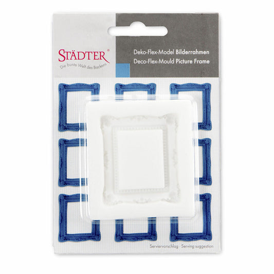 Städter Deko-Flex-Model Bilderrahmen, Reliefform, Silikonform, Fondant Form, Torten Deko, Silikon, 6.5 cm, 257917
