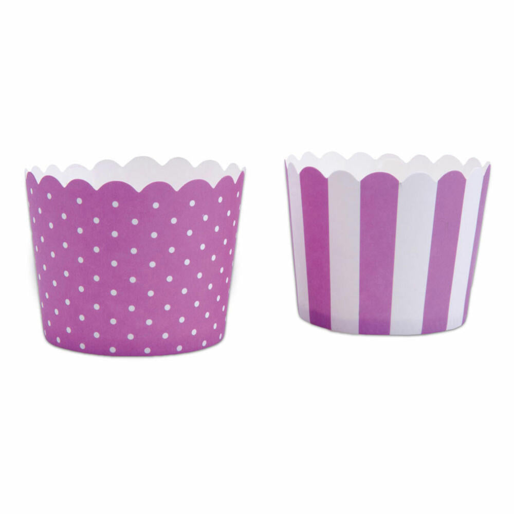 Städter Cupcake Baking Pan Violet-White Mini, 12 Pieces, Paper Cases, Baking Cups, Paper Baking Cups, Paper, 337060