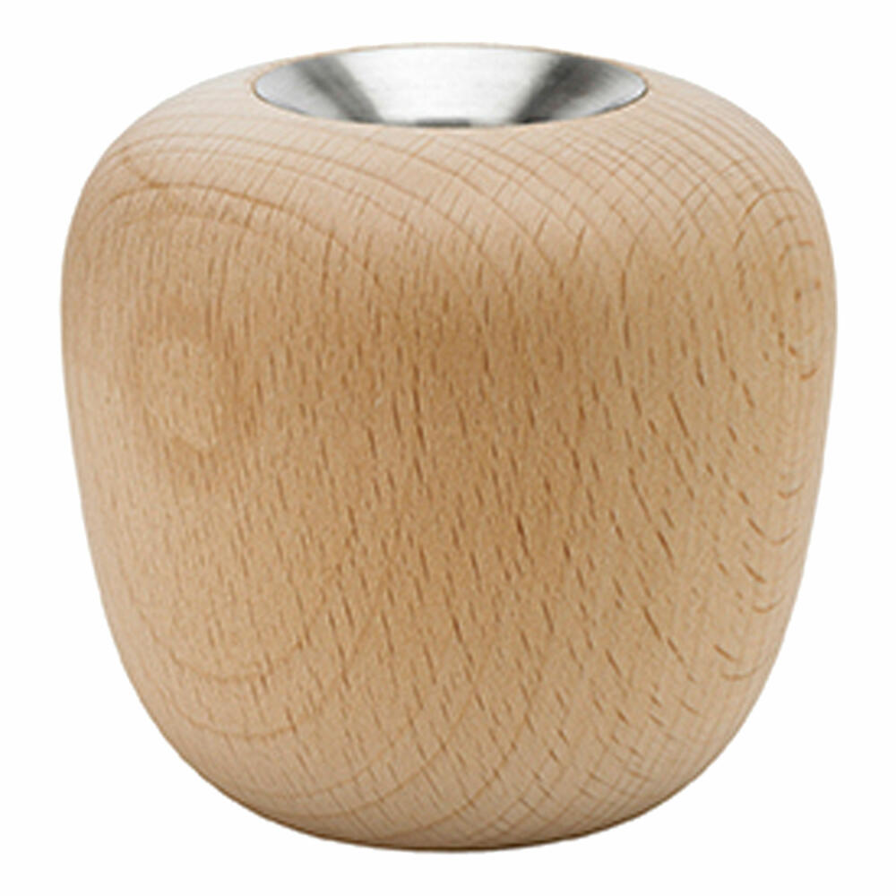 Stelton Kerzenständer Ora Beech Wood, Groß, Kerzenhalter, Teelichthalter, Buchenholz, Edelstahl, 104-1