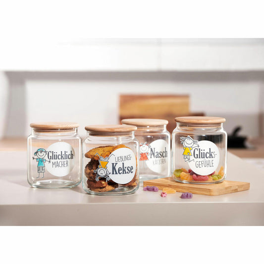 Ritzenhoff & Breker Dose Best Friends Lieblingskekse, Vorratsdose, Aufbewahrungsdose, Glas, 1.1 L, 816501