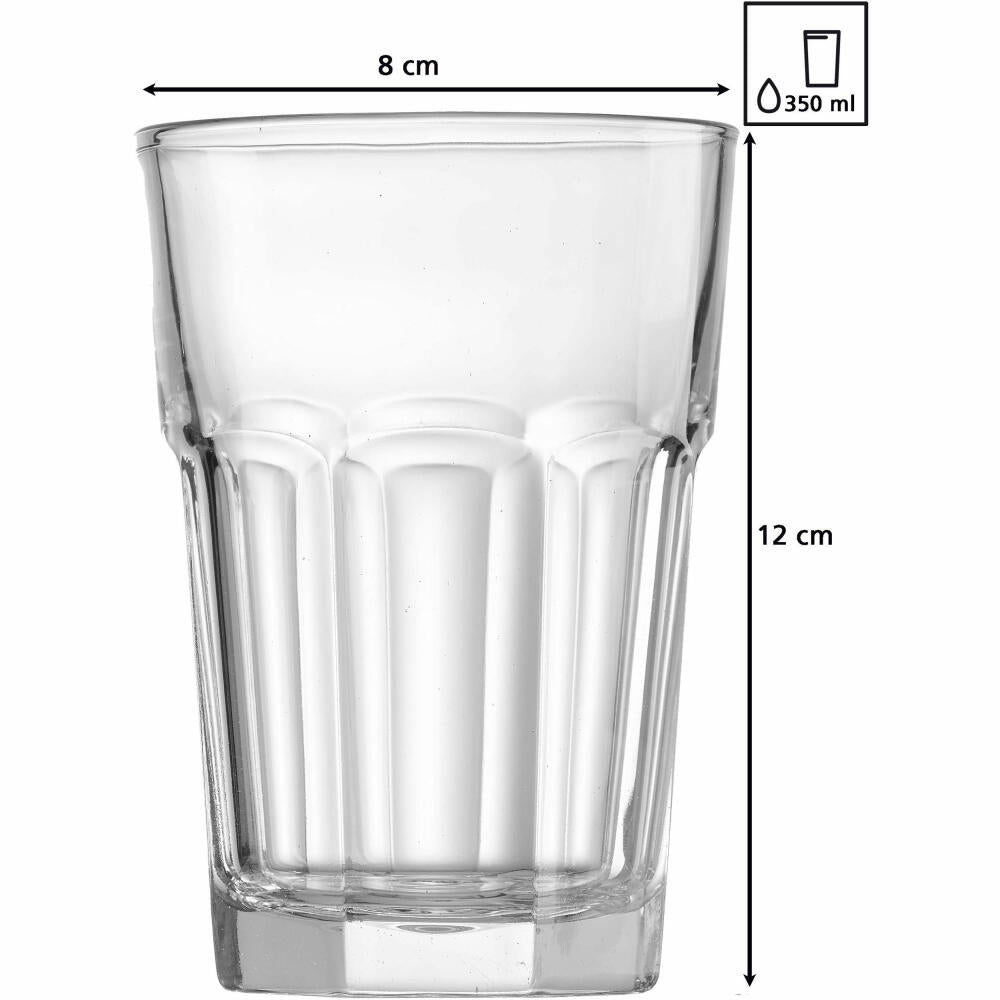 Ritzenhoff & Breker Longdrinkglas Riad, Becher, Trinkglas, Glas, Klar, 350 ml, 812398