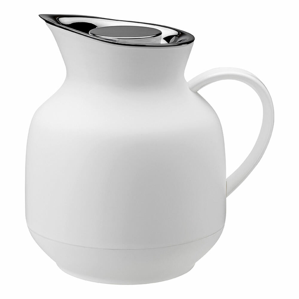 Stelton Isolierkanne Amphora für Tee, Teekanne mit Glaseinsatz, Thermokanne, Kunststoff, Soft White, 1 Liter, 222