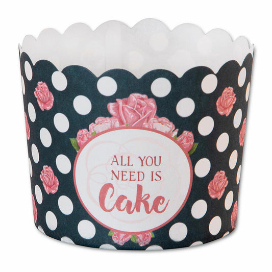 Städter Cupcake-Backform All You Need Is Cake Maxi, 12 Stück, Papierförmchen, Backförmchen, Papierbackförmchen, Papier, 337374