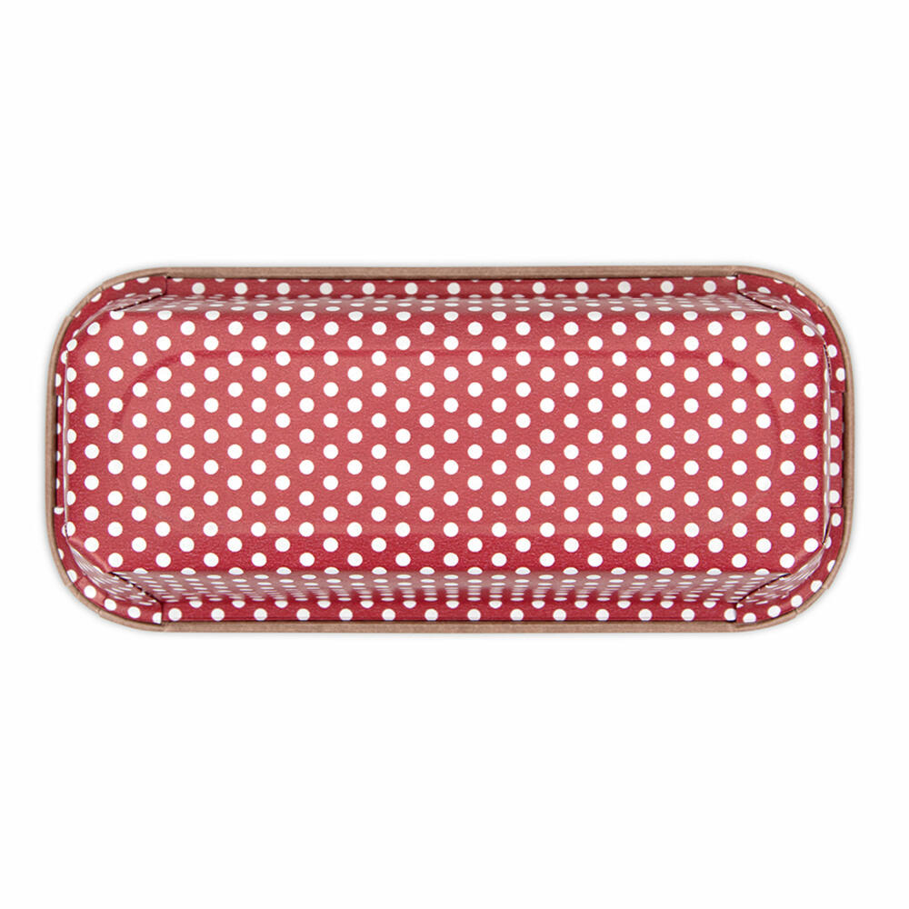 Städter Paper Baking Tin, Mini Loaf Tin, 6 Pieces, Paper Cases, Paper Baking Cups, Cake Tin, Red Dotted, 17.5 x 7 cm, 903838