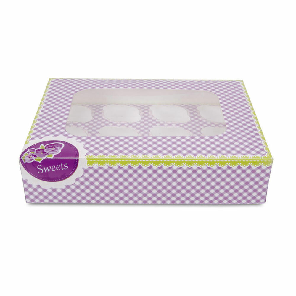 Städter Muffin- und Cupcakebox Sweets, für 12 Muffins, Transportbox, Muffinbox, Cupcake, Pappe, 33 x 16.5 x 7.5 cm, 336094