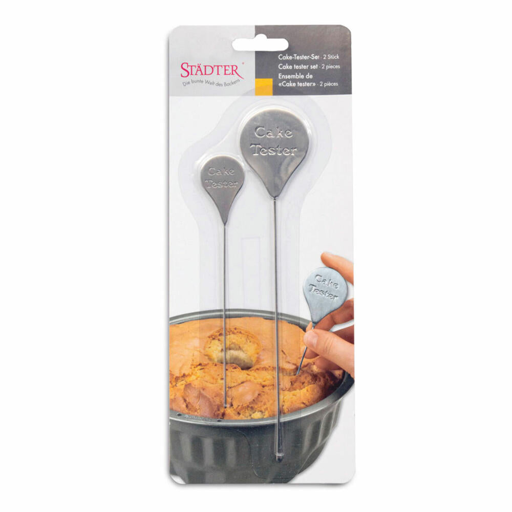 Städter Cake-Tester Set, 2-tlg., Kuchen Tester, Kuchentester, Prüfstab, Backzubehör, Edelstahl, 450103