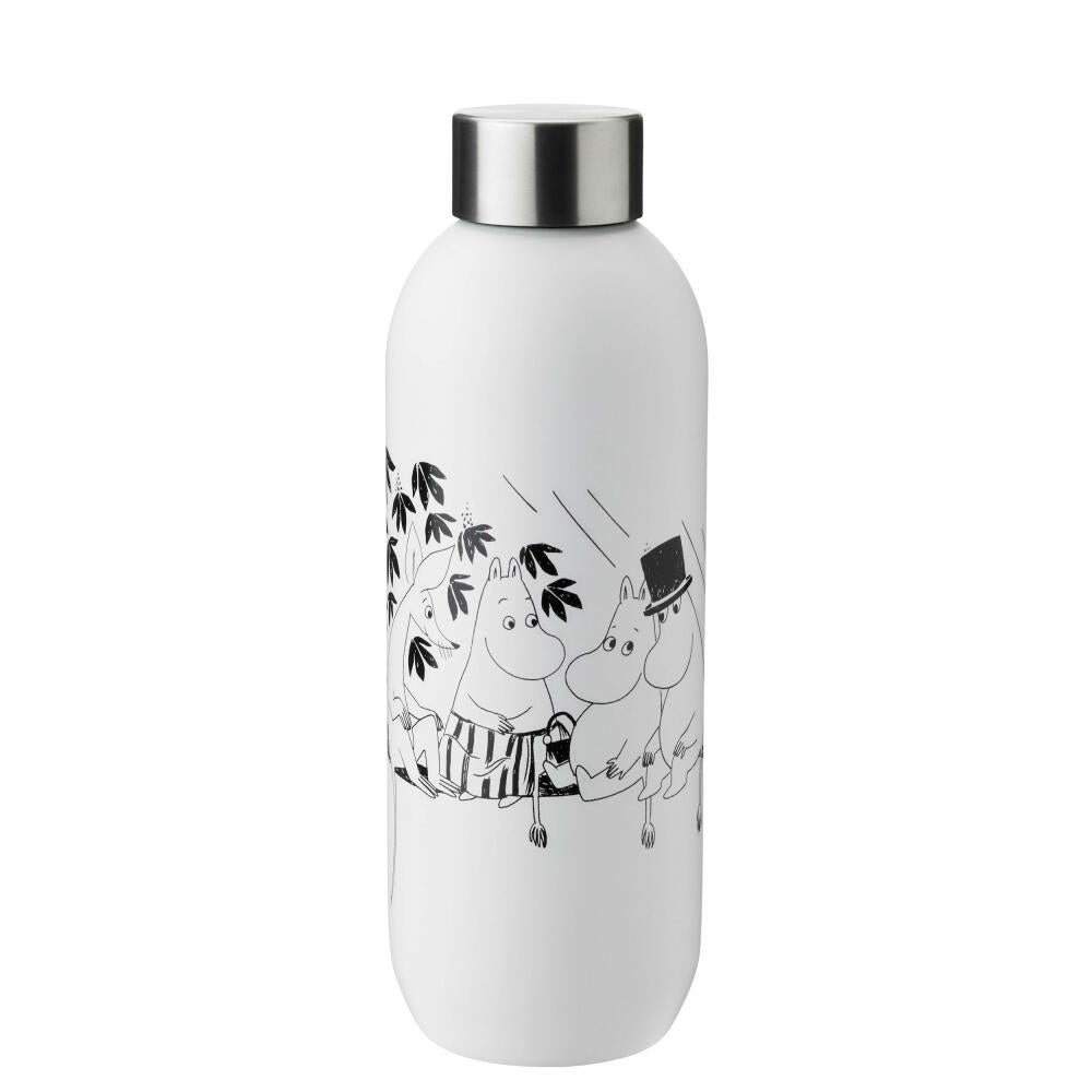 Stelton Trinkflasche Keep Cool Moomin Soft White, Edelstahl, Weiß, 0.75 Liter, 1372-5