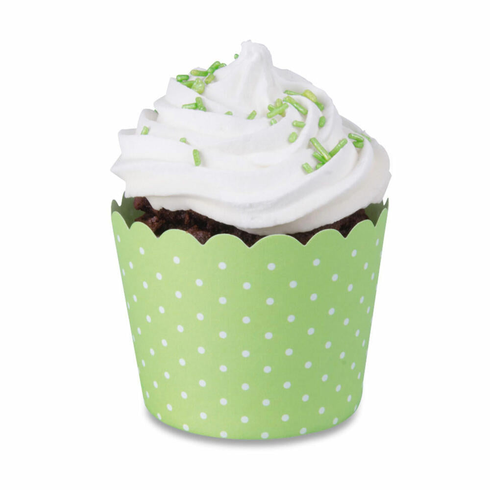 Städter Cupcake Baking Pan Light Green-White Mini, 12 Pieces, Paper Cases, Baking Cups, Paper Baking Cups, Paper, 337039